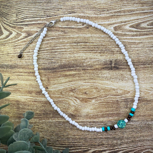 Natural Turquoise Beaded Choker