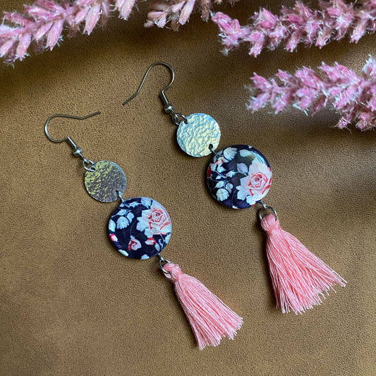 Floral Tassel Drop Earrings