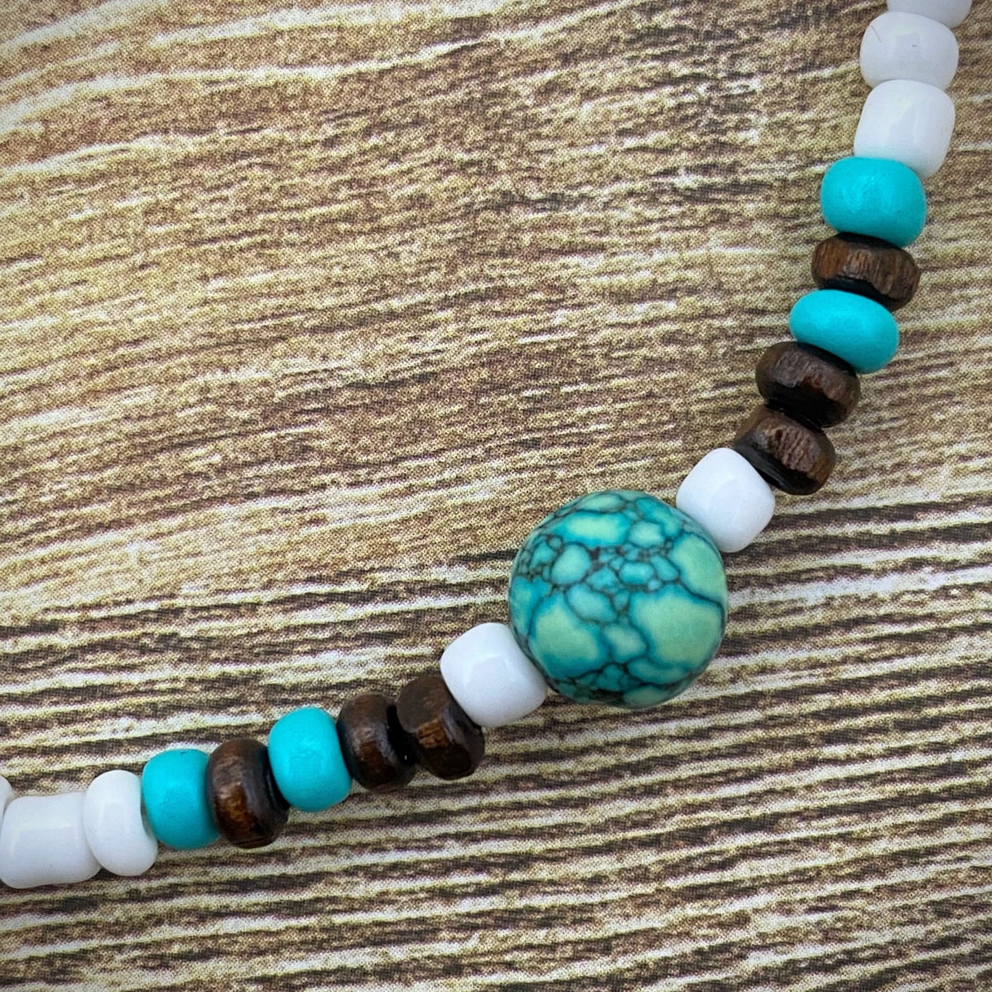 Natural Turquoise Beaded Choker