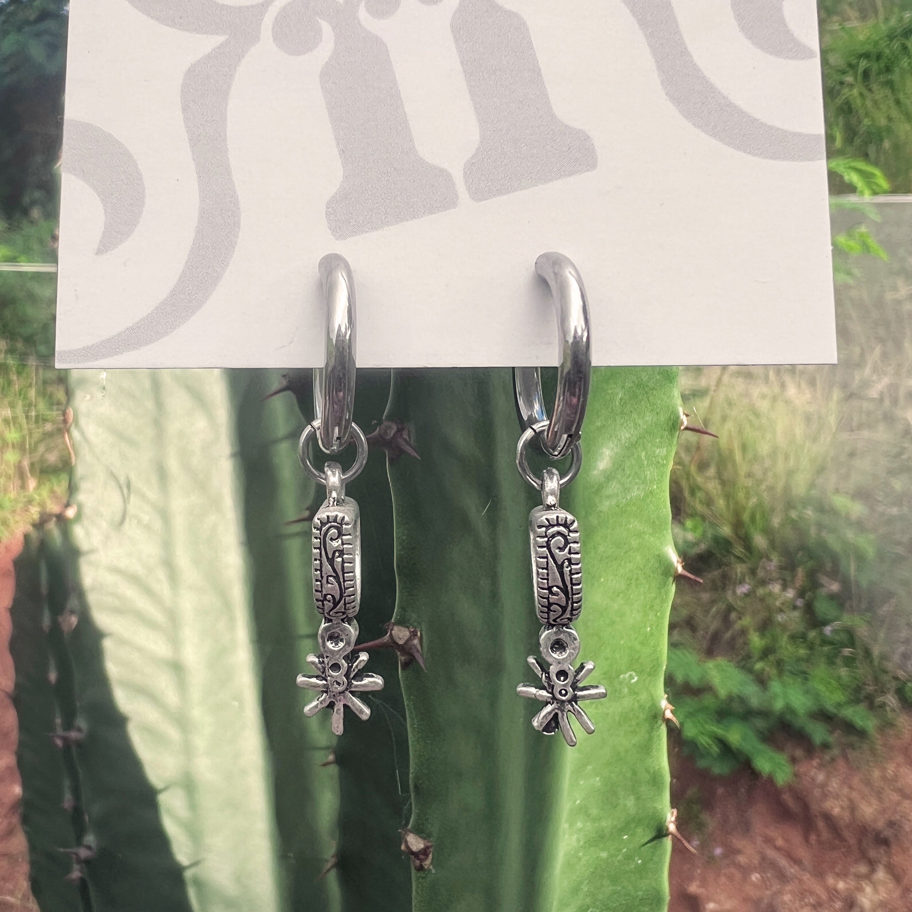 Silver Spur Earrings