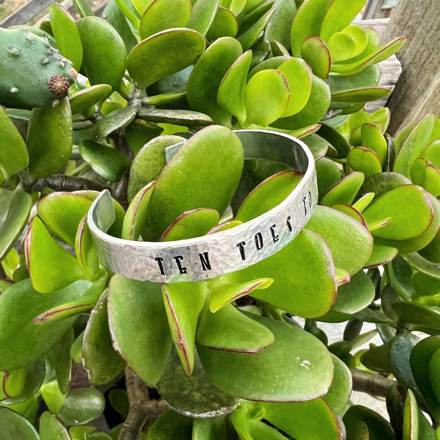 Personalised Hammered Stamped Cuff