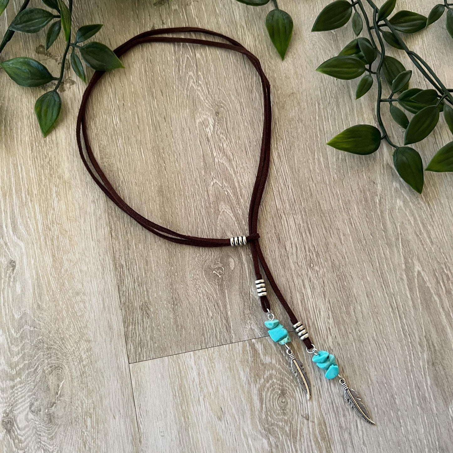 Turquoise Feather Choker