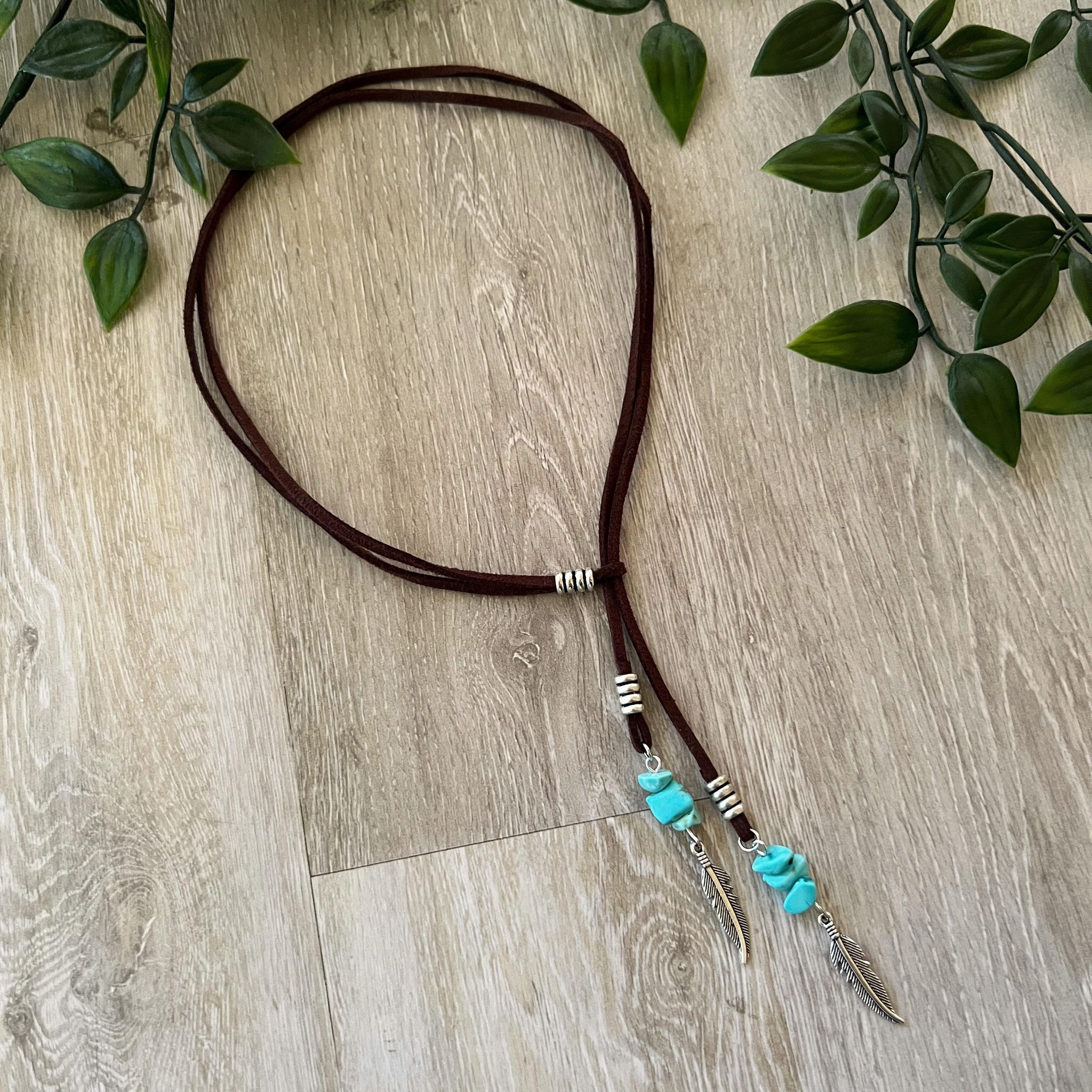Turquoise Feather Choker