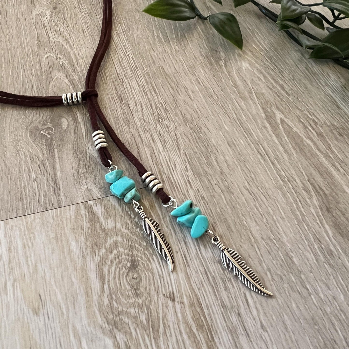 Turquoise Feather Choker