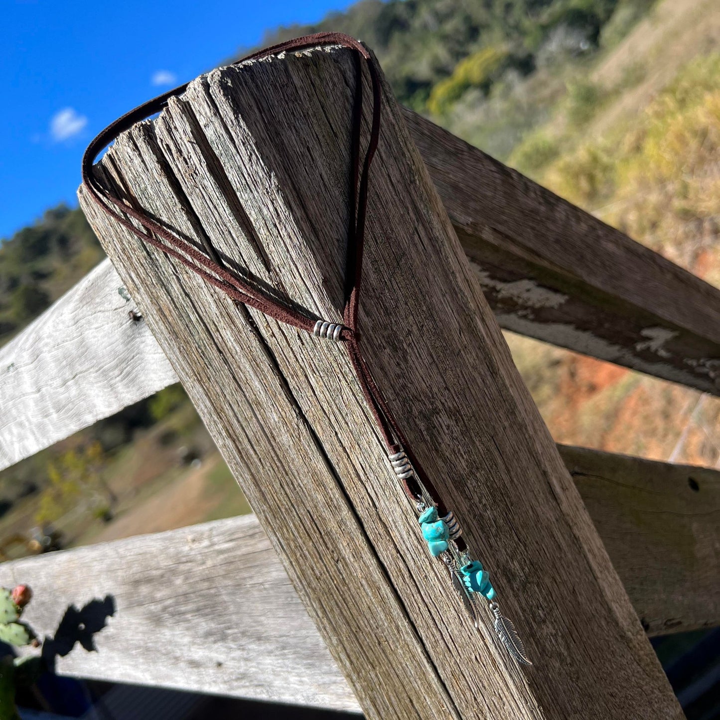 Turquoise Feather Choker