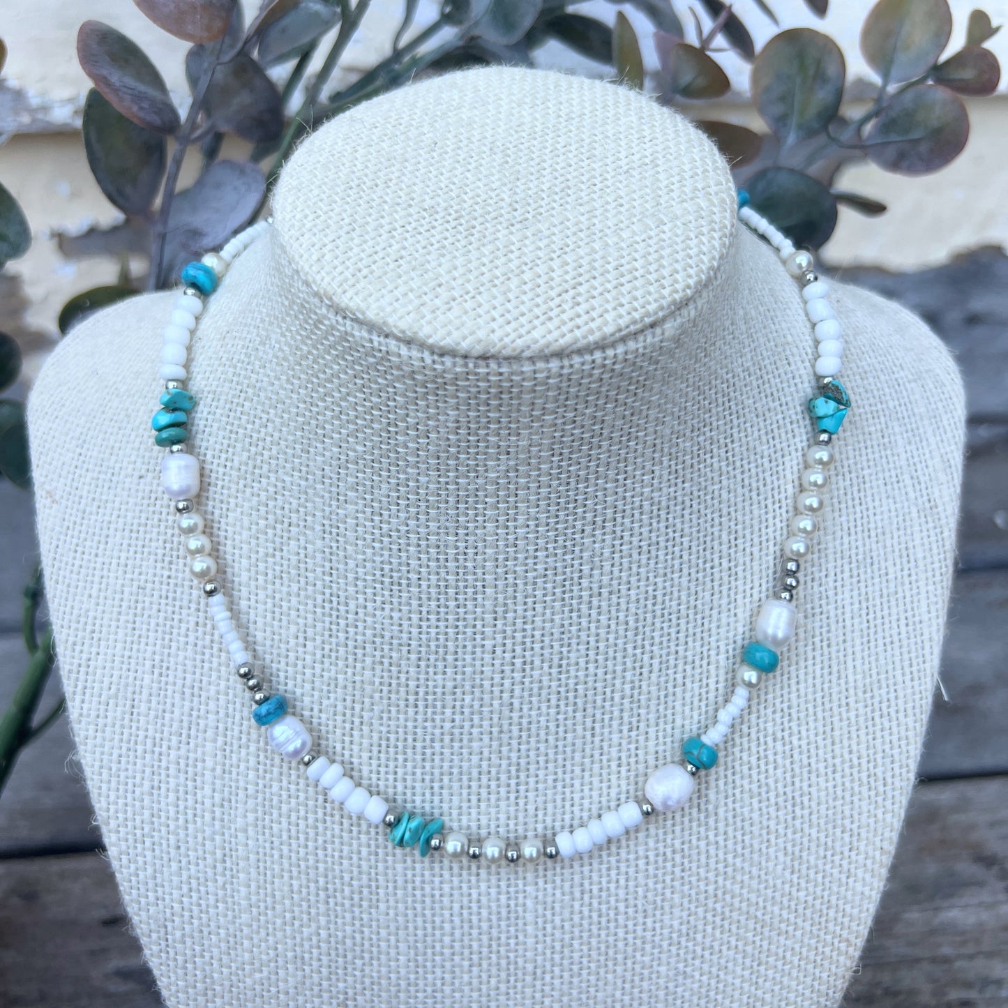 Luxe Pearl & Turquoise Choker