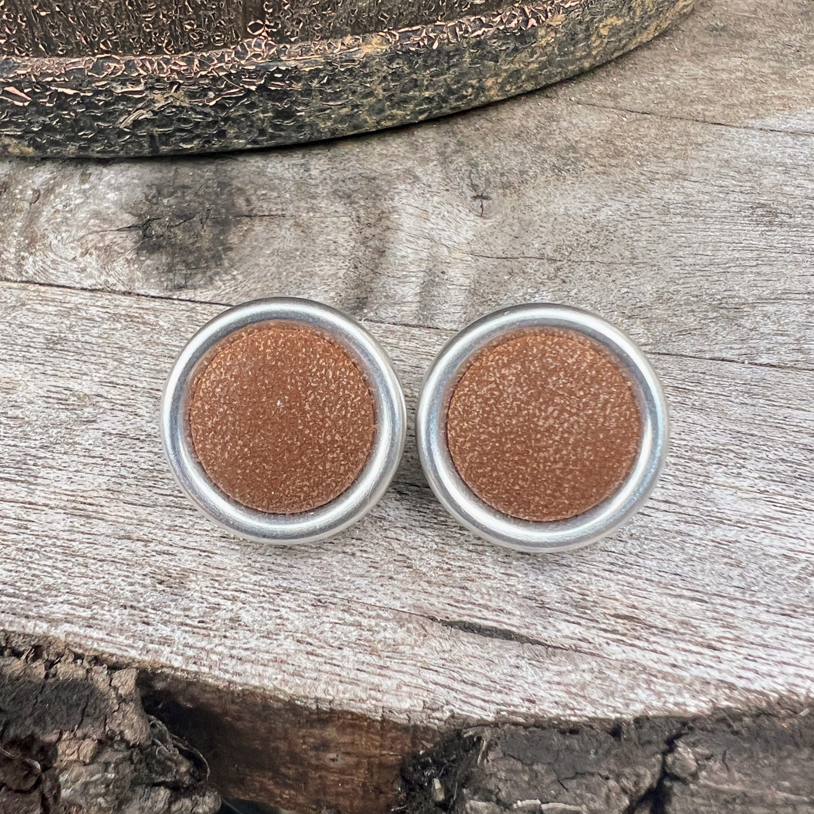 Denim & Dust Button Earrings