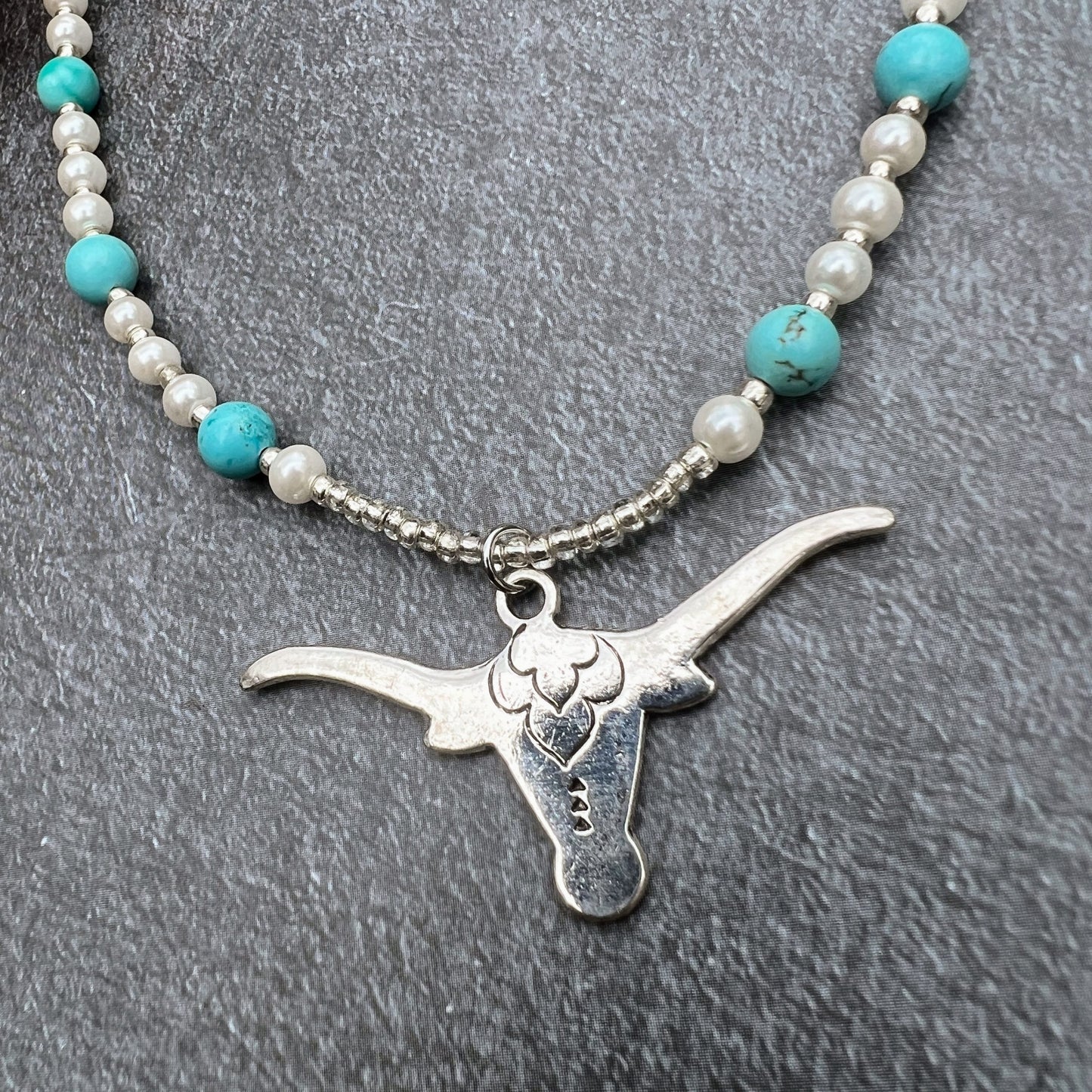 Pearl & Turquoise Longhorn Necklace