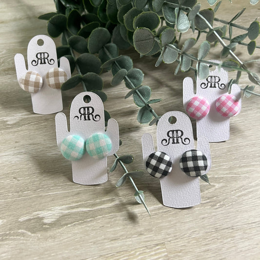 Gingham Buttons - Pastel & Neutral